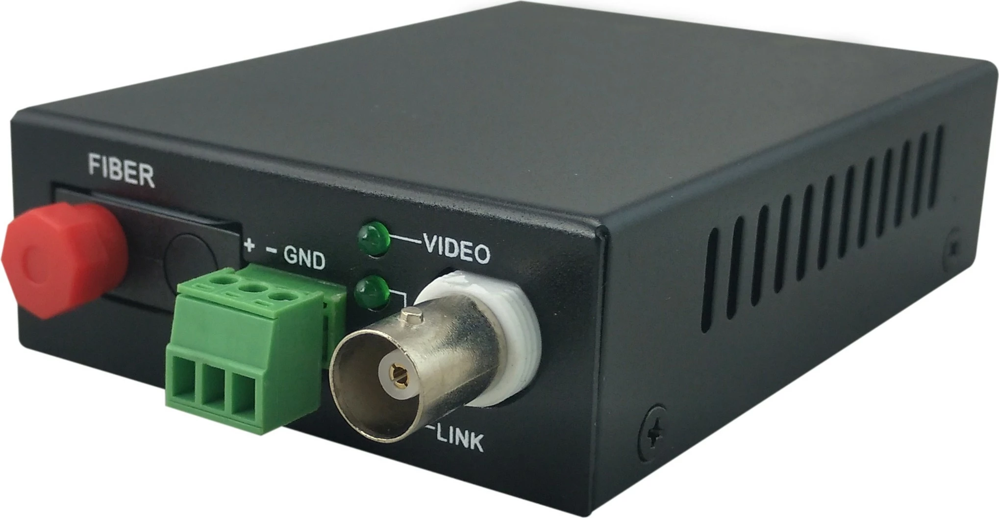 Transmetues AV LevelOne 1-Channel BNC mbi Fibër Optike, 20km, i zi