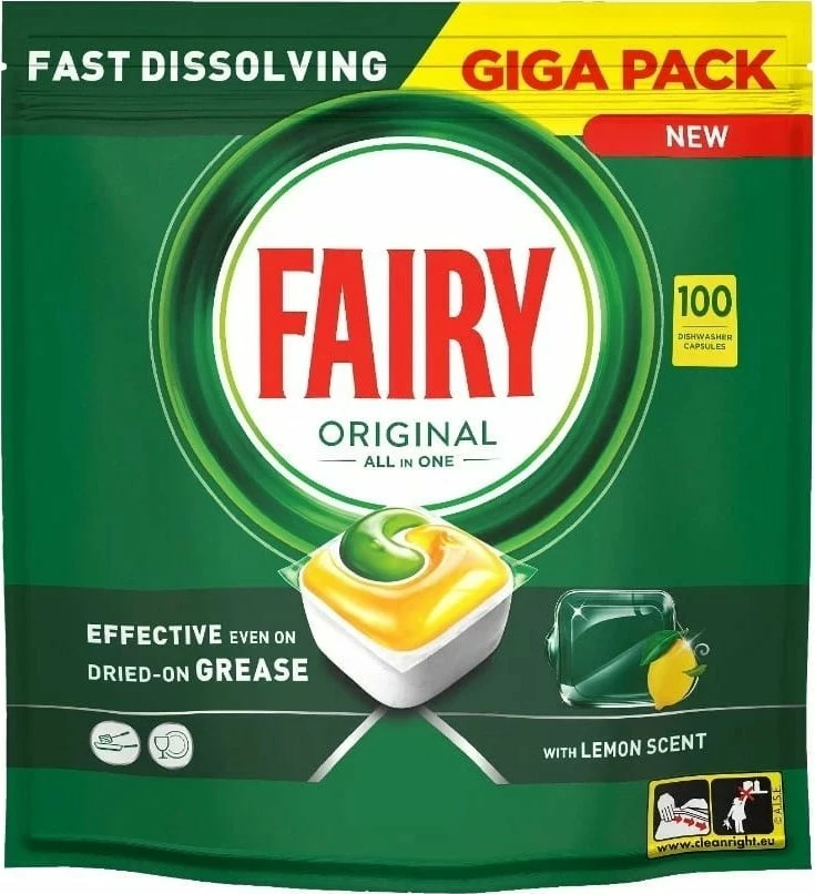 Kapsula për enëlarëse Fairy Original All in One Lemon 100 copë
