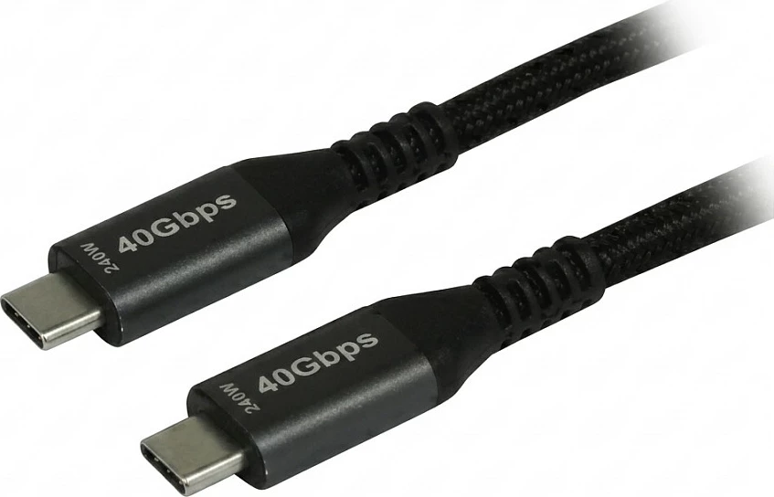 Kabllo USB-C Synergy21 USB4.0 Gen 3x2, 2m, 40Gbps, 240W (5A), e zezë