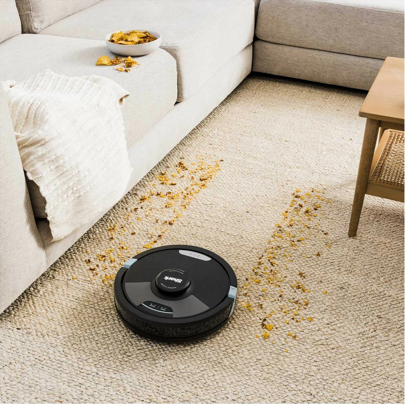 Robot fshesë Shark Matrix Plus, 2-në-1 me mop, Wi‑Fi, LiDAR, 110 min, zi/kaltër/argjendtë