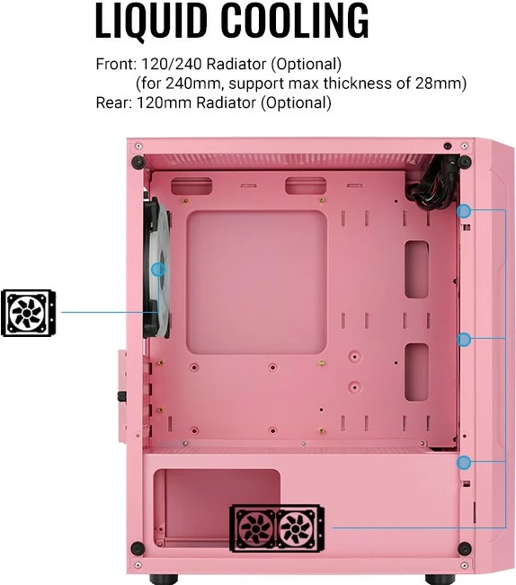 Kasë Aerocool Trinity Mini-Tower V3 - E Rozë