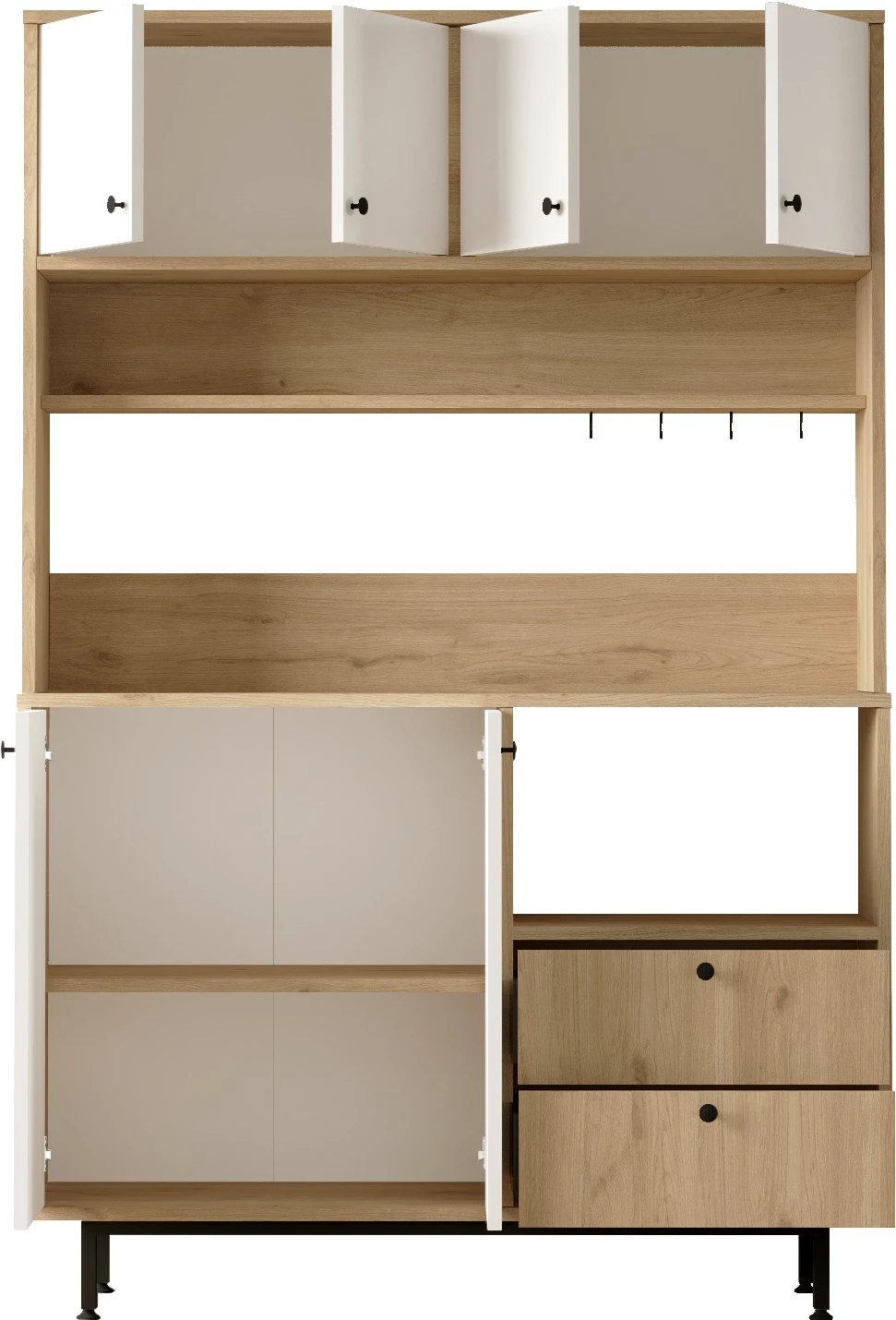 Dollap multifunksional, ngjyrë lis dhe e bardhë, Skye Decor, RE5-SW