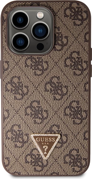 Mbështjellës Guess Crossbody 4G Metal Logo për iPhone 14 Pro, Kafe