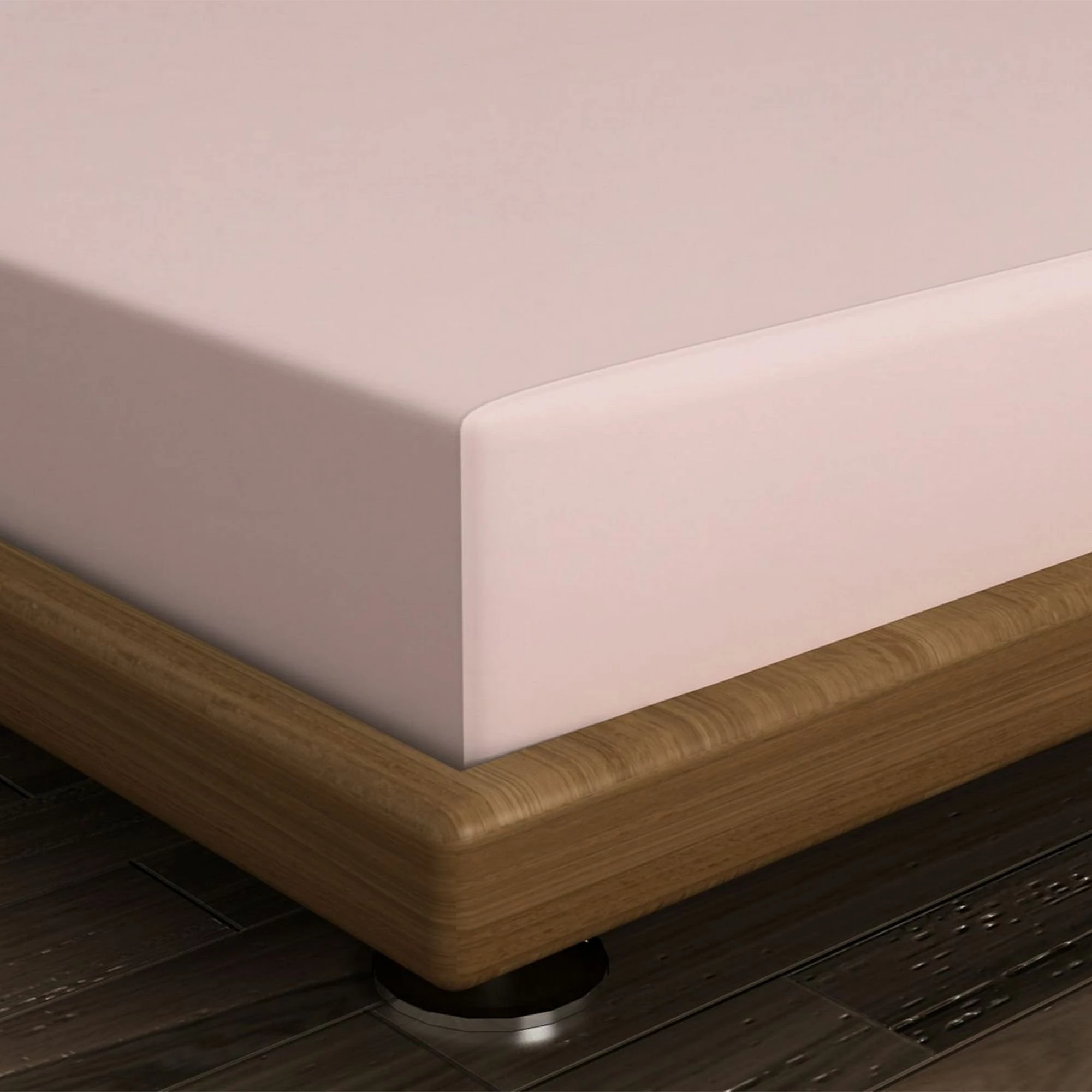 Çarçaf i shtrirë king, pambuk 100%, ngjyrë dusty rose, L'essentiel