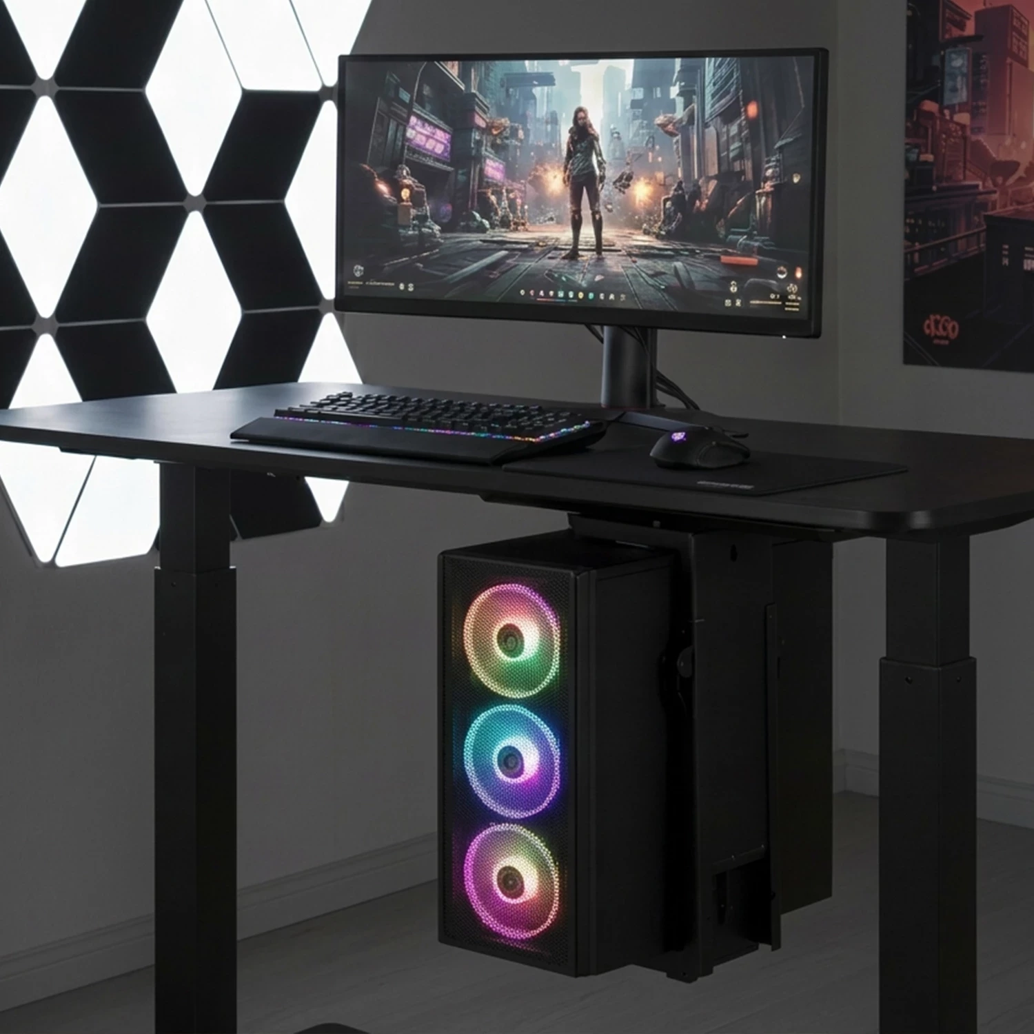 Mbajtëse e rregullueshme nën tavolinë për kompjuter UVI Adjustable Under Desk Computer Mount V2, deri 15 kg