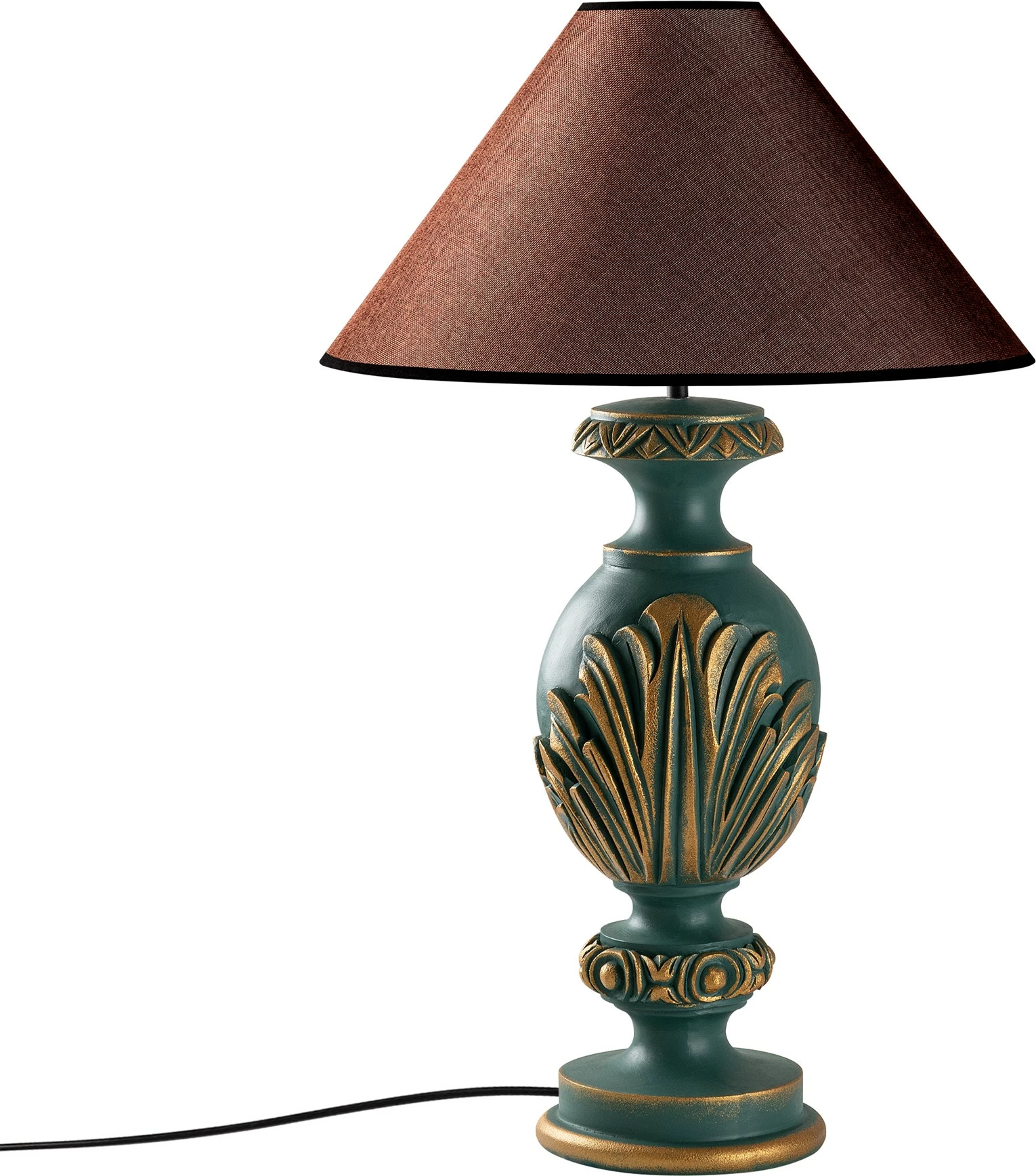 Llambë tavoline Opviq, ELEGANZE-5313, ngjyrë e gjelbër dhe kafe, 50x50x74cm