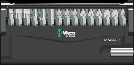 Set bitash Wera 29 copë, 1/4", Bit holder, kuti bartëse, PH/PZ/TX, ngjyrë e zezë/metalike