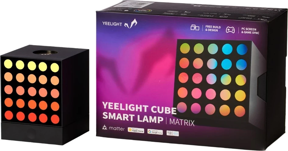 Llambë tavoline inteligjente Yeelight Cube, Wi-Fi/Bluetooth, e Zezë