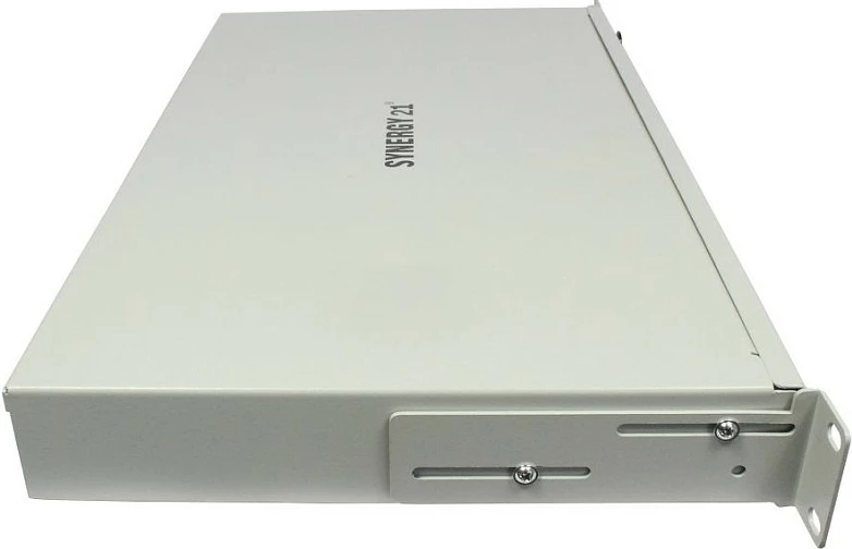 Panel patch fibra optike Synergy21, 19" 1U, 24x SC Duplex/LC Quad, pa kuplunga, gri e çelët