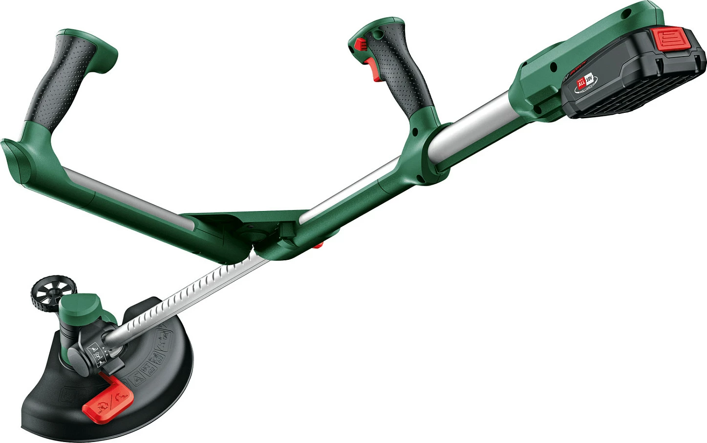 Trimer bari me bateri Bosch UniversalGrassCut 18V-26, 26 cm, 18V 2Ah, teleskopik, gjelbër/zi