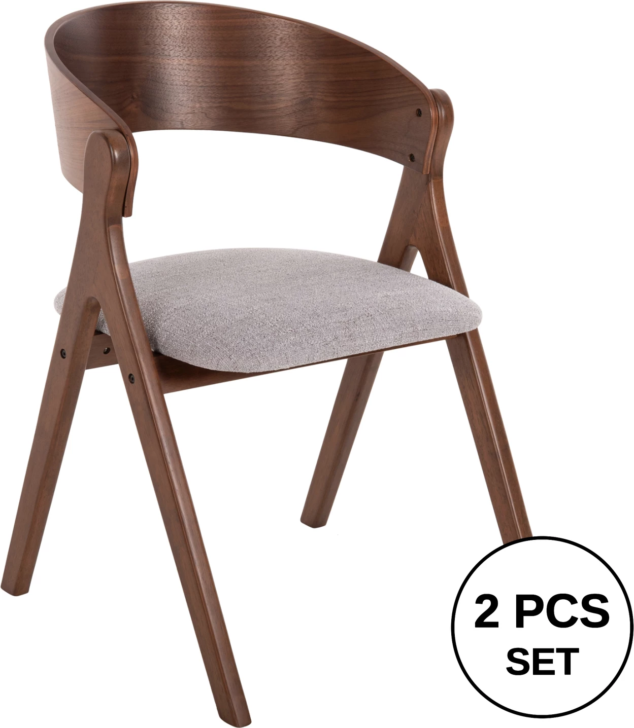 Karrige ngrënieje NEKKER FH9739.02 dru gome ngjyrë arre-bezhë, set prej 2 copë