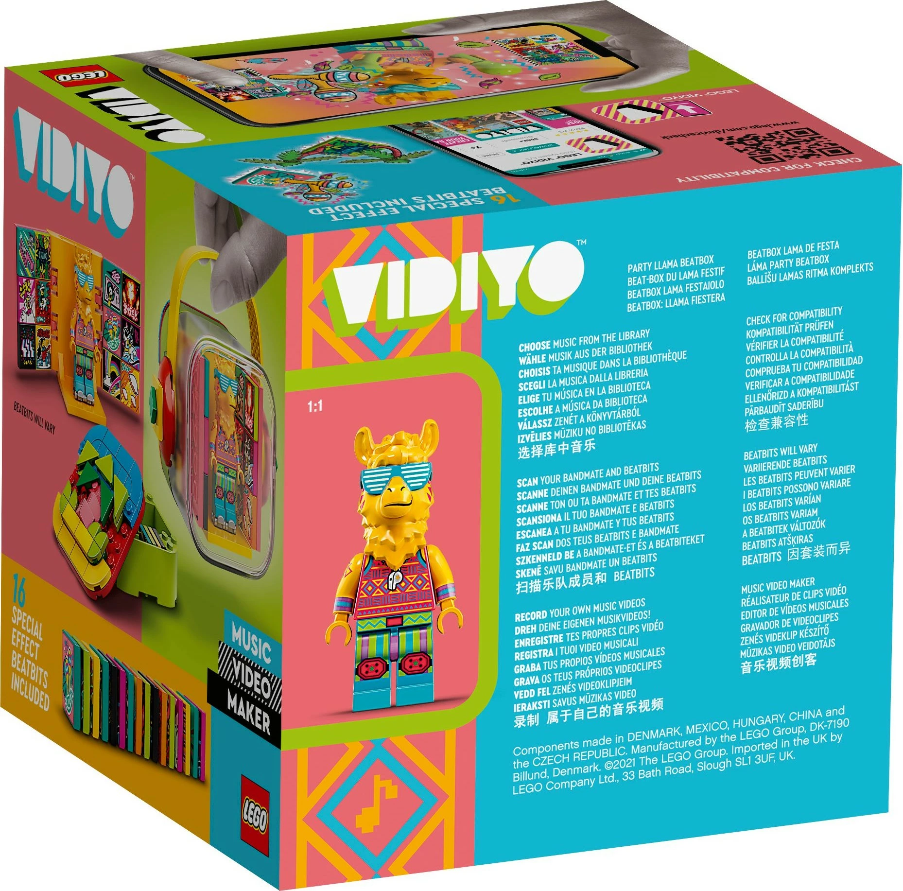 Set ndërtimi LEGO VIDIYO Party Llama BeatBox, 82 copë, shumëngjyrësh