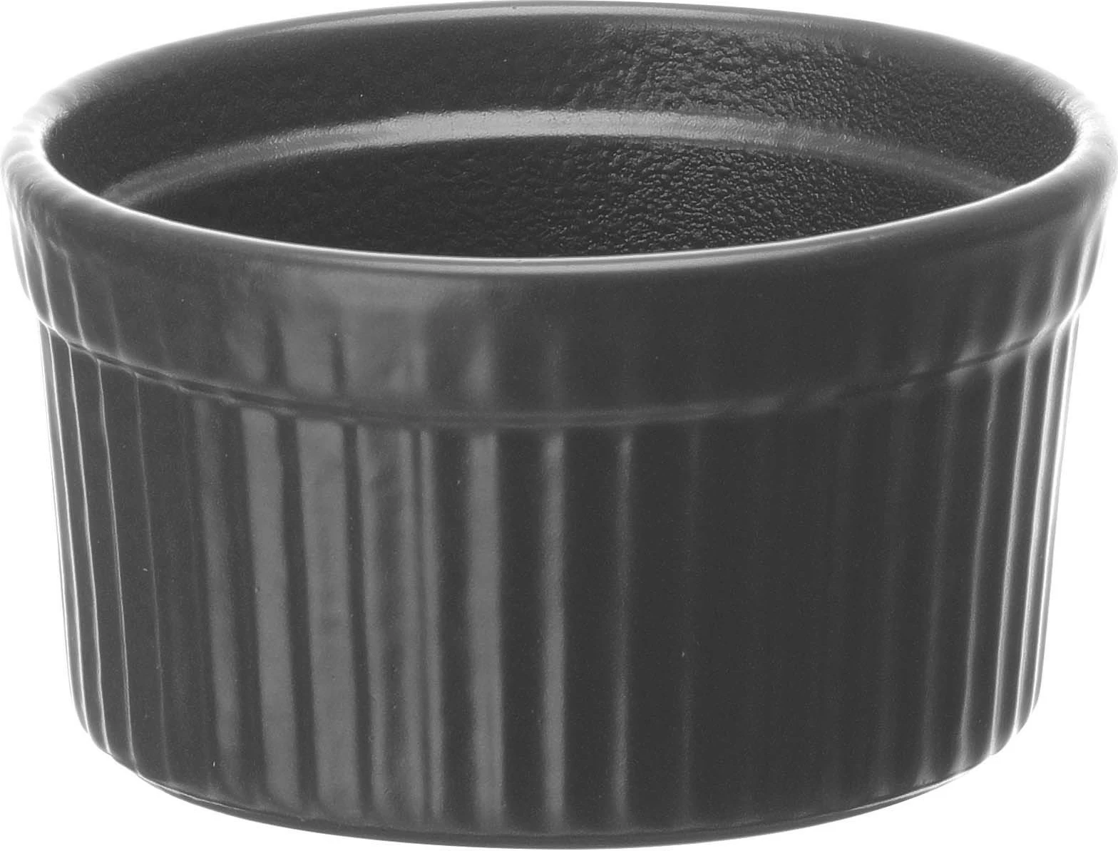 Ramekin Fine Dine Crust 100 ml 70x40 mm porcelan i përforcuar, e zezë, set 3 copë