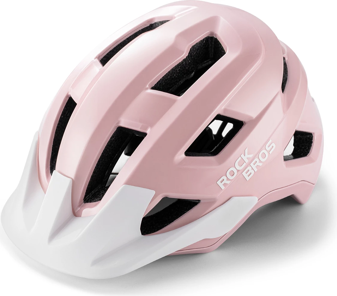 Helmet biçiklete Rockbros LK-67 54–58 cm, vizor i heqshëm, rozë