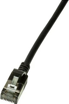 Kabllo rrjeti LogiLink Patch Cat.6A SlimLine TPE, 1m, e zezë
