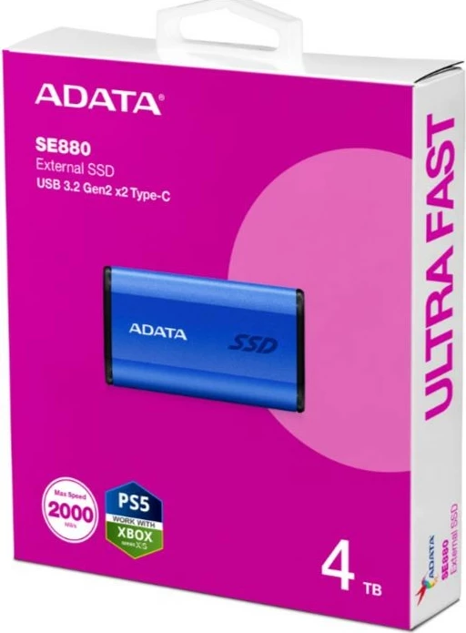 SSD i jashtëm Adata SE880, 4TB, USB 3.2 Gen2x2, Blu