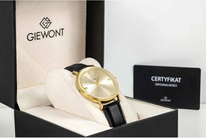 Orë dore femra Giewont GW5390-A2, e artë, rrip i zi