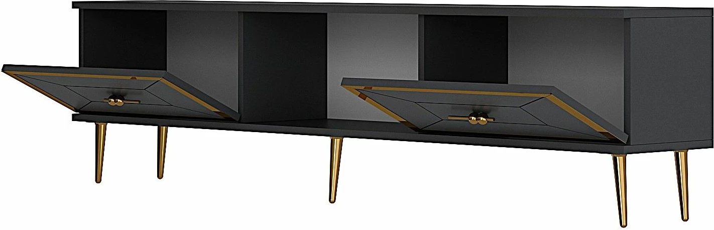 Komodë TV Skye Decor, ngjyrë antracit, ar, 150x40.6x29.6cm
