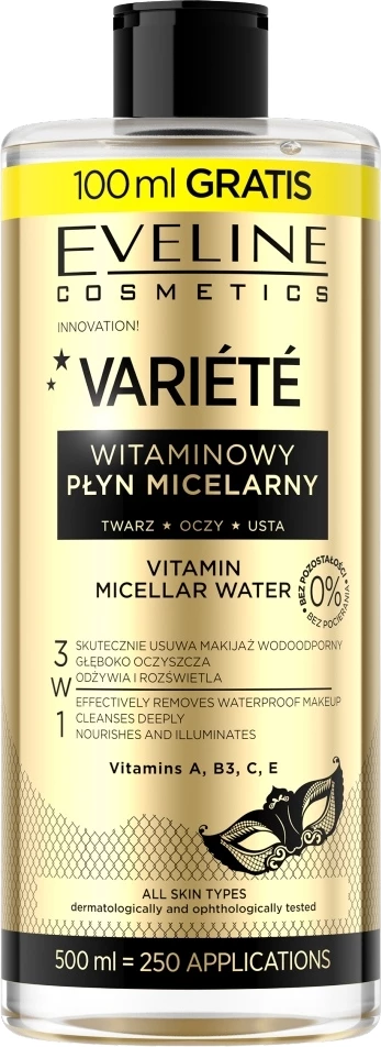 Lëng micelar për femra Eveline Cosmetics Vitamin Variety 500ml