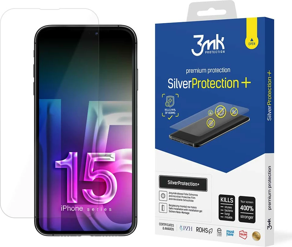 Folje mbrojtëse 3mk SilverProtection+ për iPhone 15 Pro Max, transparente