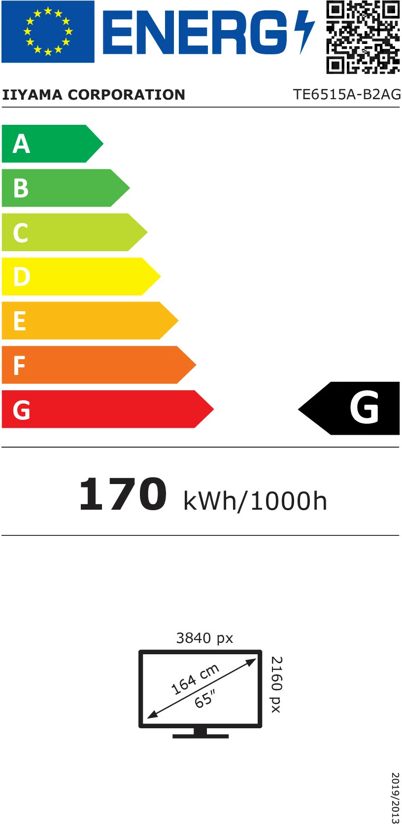 Ekran interaktiv iiyama ProLite TE6515A-B2AG, 65" 4K UHD, i zi