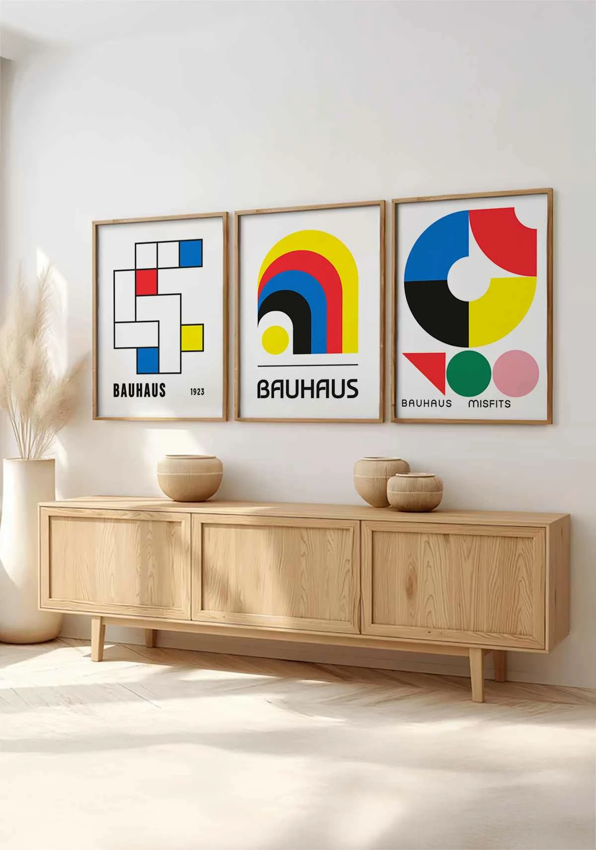 Set pikturash dekorative me kornizë, MDF, shumëngjyrëshe, Wallity, Huhu525, 50x70cm (3 copë)