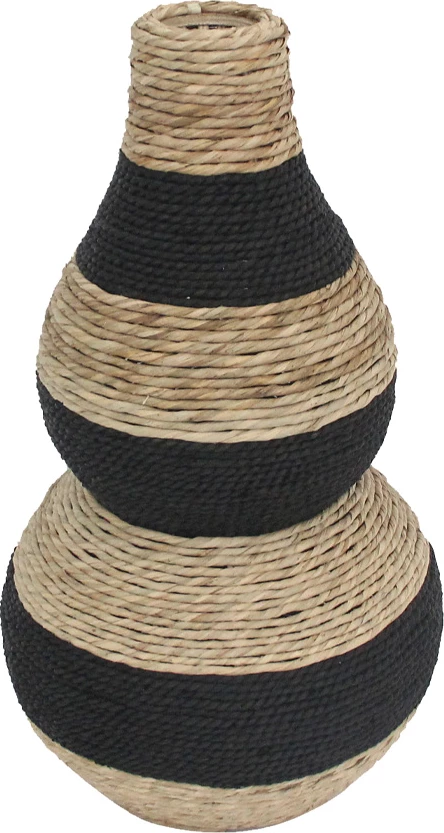 Vazo dekorative Nubia, litar natyral, dru i zi, 35x35x61cm