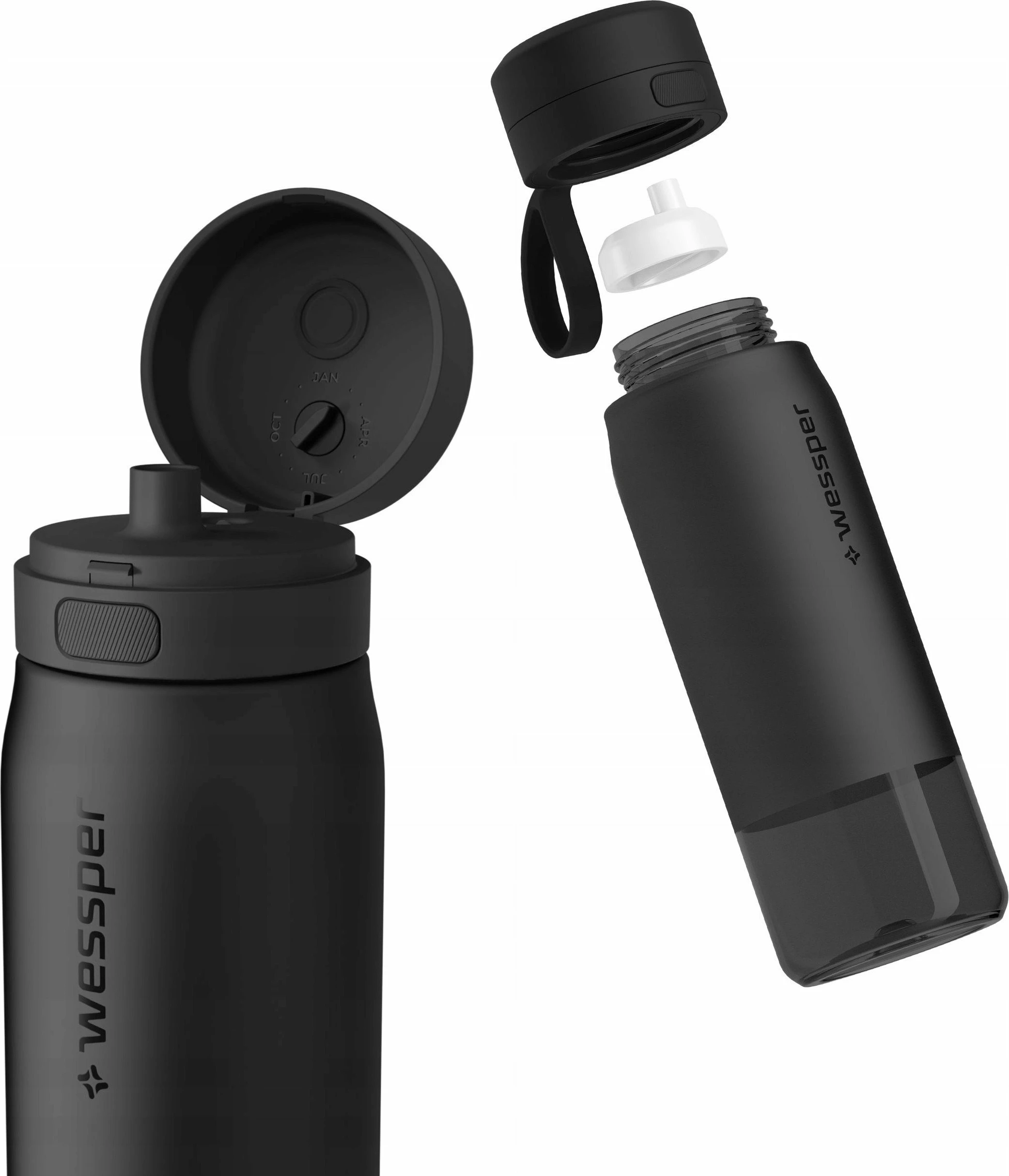 Shishe filtruese Wessper B2 Tritan Actitex 700ml, e zezë, me 1 filtër