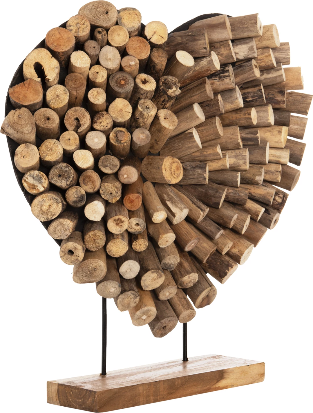 Dekor tavoline SHINZO, formë zemre, dru degësh TEAK, ngjyrë natyrale, FH7911, 57x5x56H cm