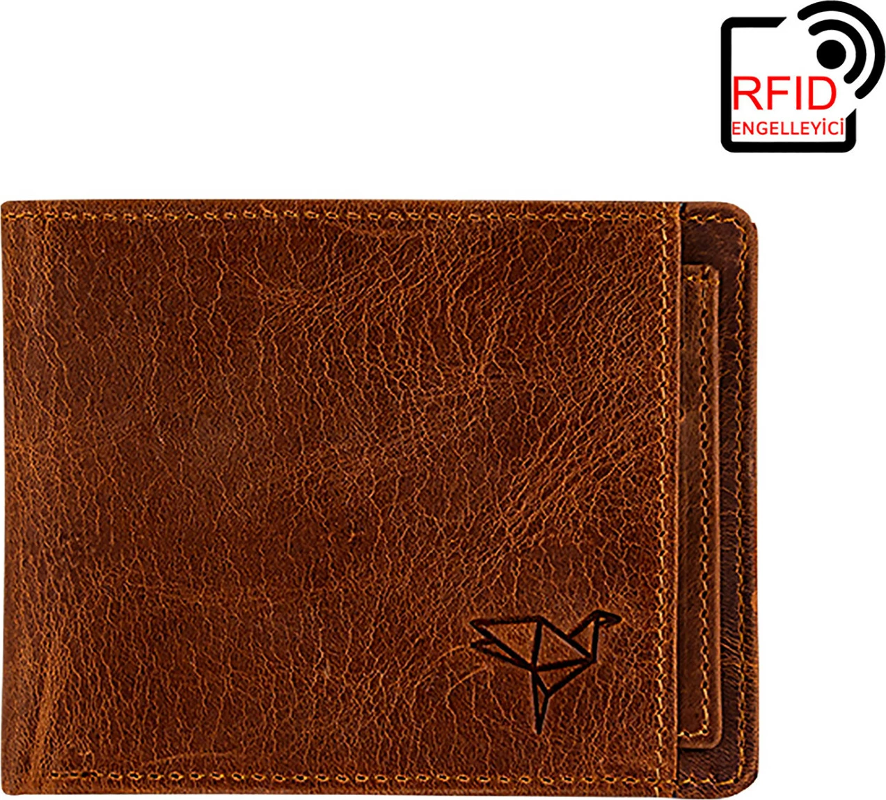 Portofol për burra, lëkurë natyrale, ngjyrë tan, Zoozie Bags Kanguru