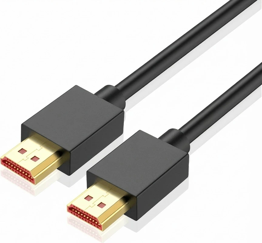Kabllo HDMI Captiva HighSpeed, 2m, 4K 60Hz, konektorë të veshur me ar, e zezë