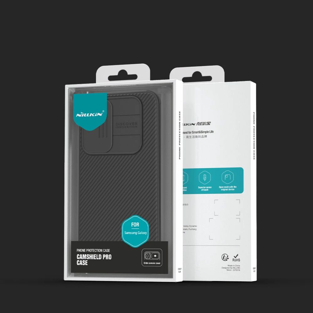 Mbështjellës Nillkin CamShield Pro për Samsung Galaxy A55, me mbulesë kamere, zi