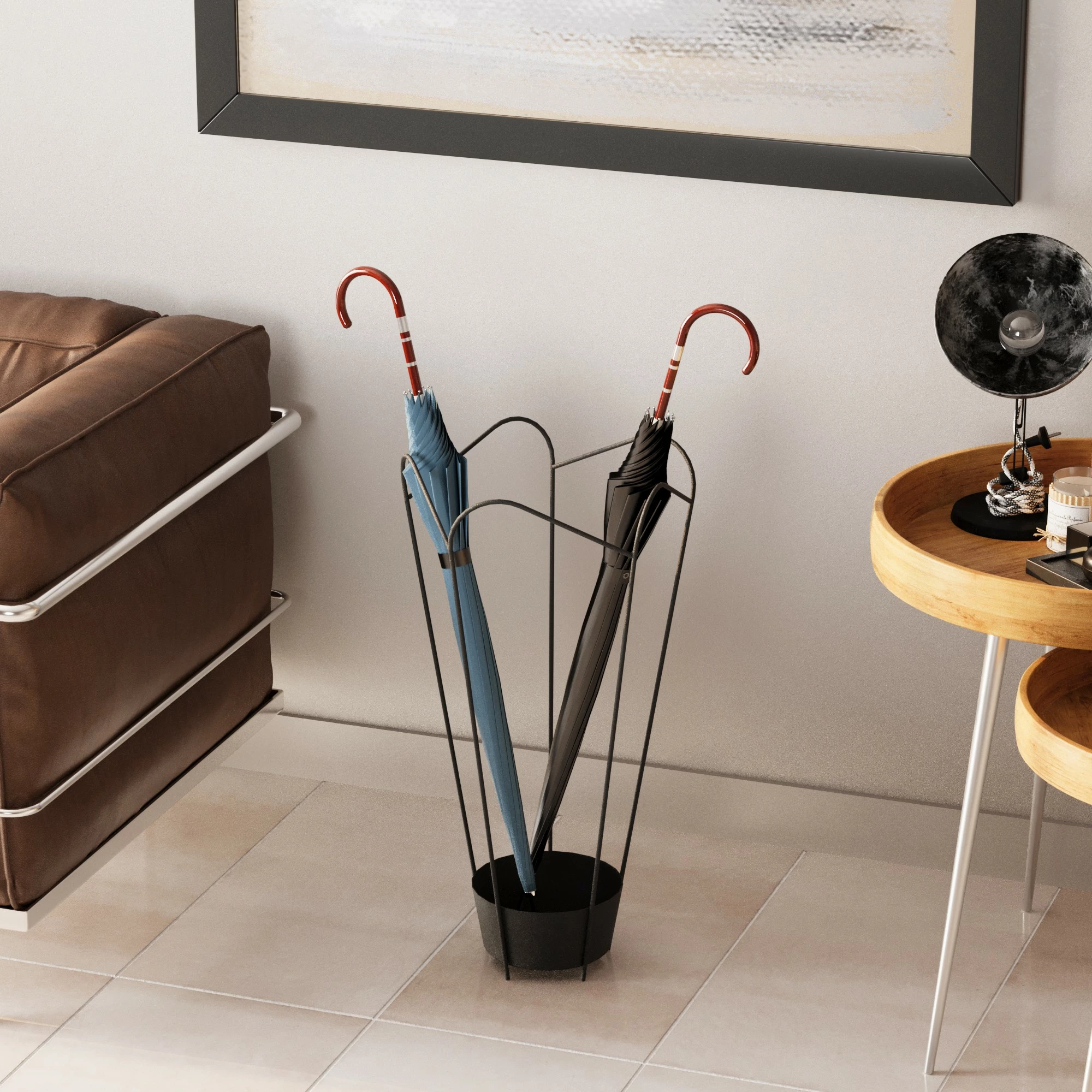 Aksesor dekorativ metalik, mbajtëse çadrash, ngjyrë e zezë, GED-016