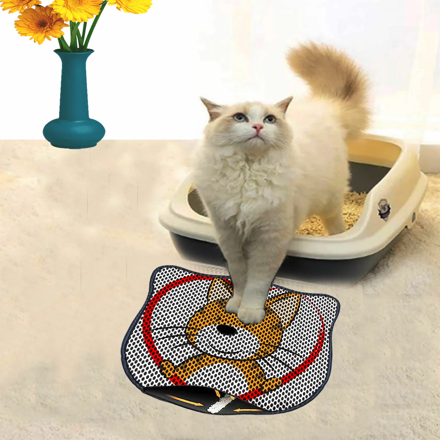 Tapet për rërë mace, shumëngjyrësh, Paws & Whiskers, Kdkafa0216, 40x50cm