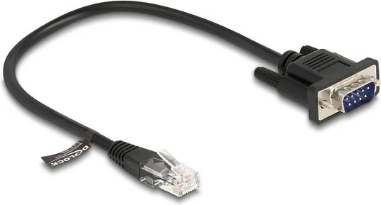 Kabllo adapter DeLOCK RJ45 në Serial RS-232 D-Sub 9, 30 cm, e zezë