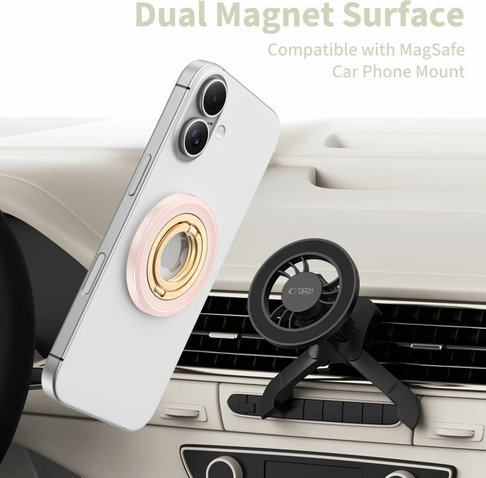 Mbajtës magnetik MagSafe për celular Tech-Protect MMR700 Lamano 360° ring stand, rose gold, 1 copë