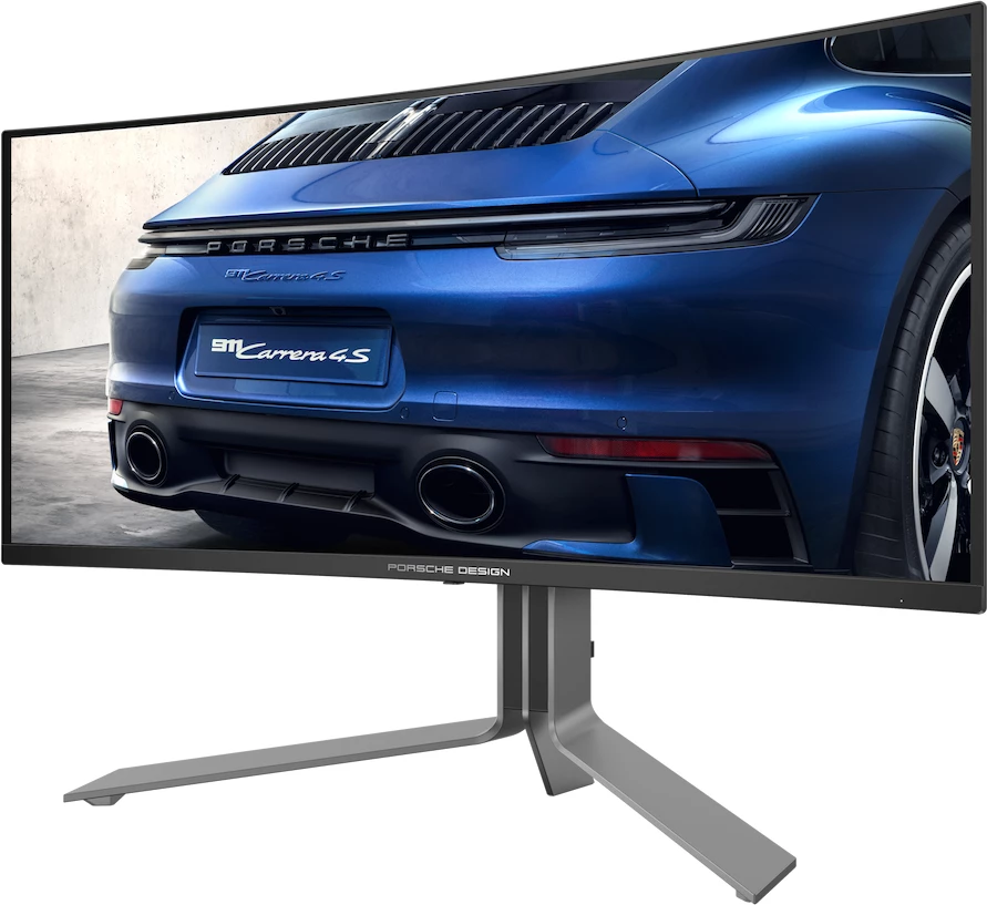 Monitor gaming AOC Agon PRO PD34 Porsche Design 34\", QD-OLED, WQHD 3440x1440, 240Hz, 0.03ms, 1800R, USB-C, G-Sync Compatible, me KVM dhe altoparlantë të integrum