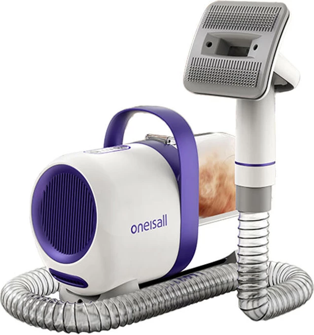 Set për pastrim dhe krehje kafshësh Oneisall LM5, 1.5L, 300W, Bardhë/Vjollcë