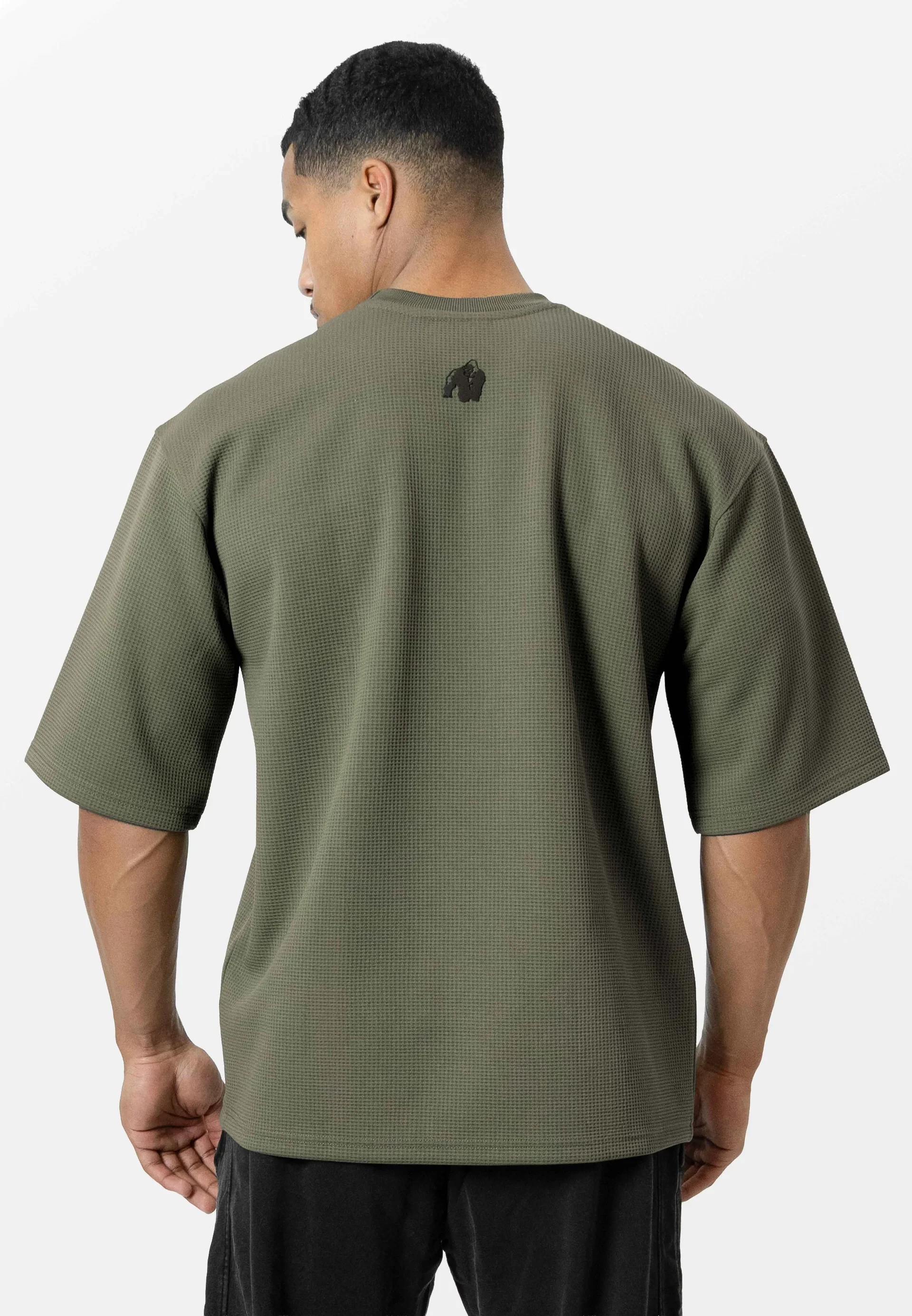 Idaho Oversized Waffle T-Shirt - Army Green [Madhësia: M]