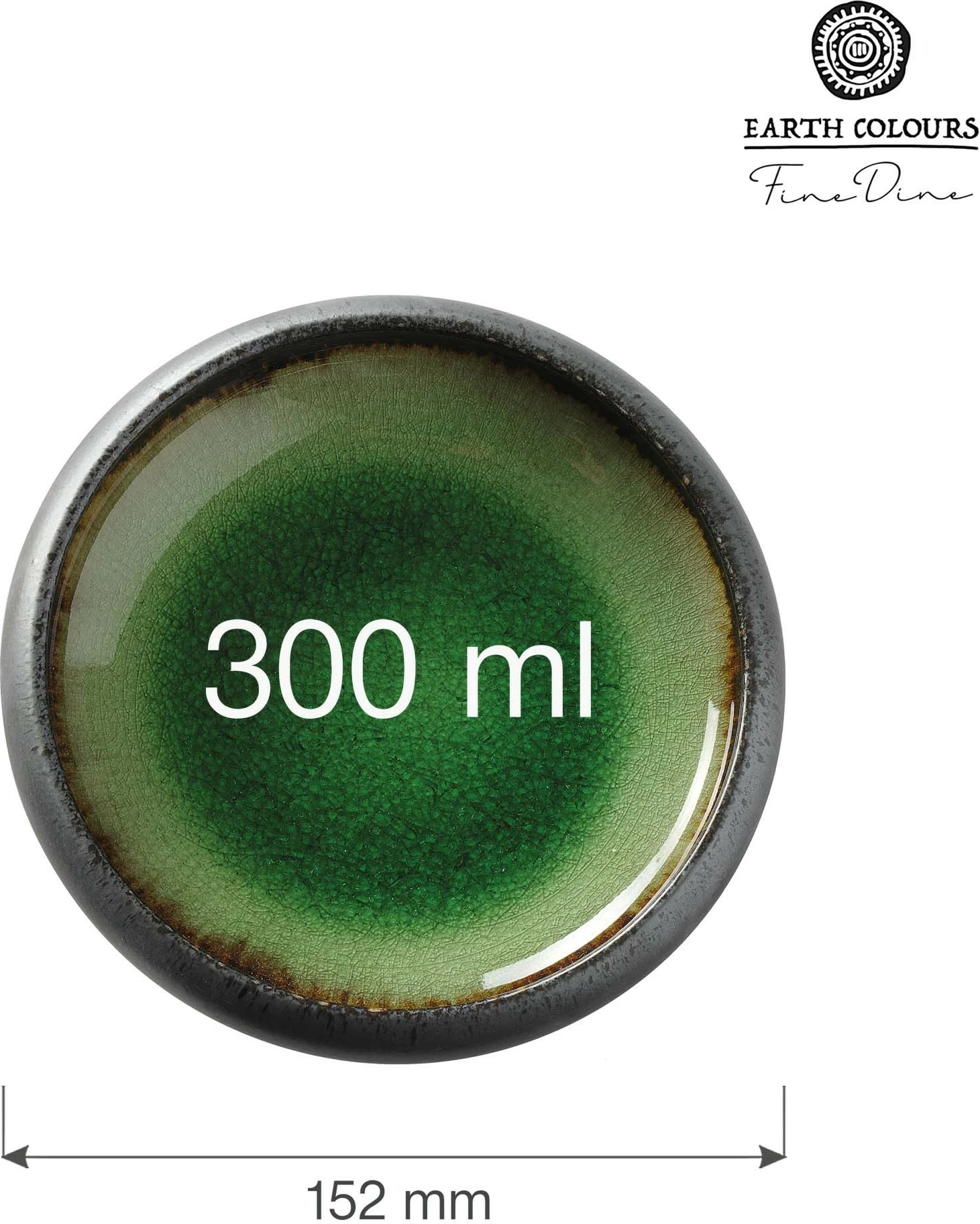 Pjatë e thellë Fine Dine Beryl Ø152 mm 300 ml, jeshile, set 4 copë
