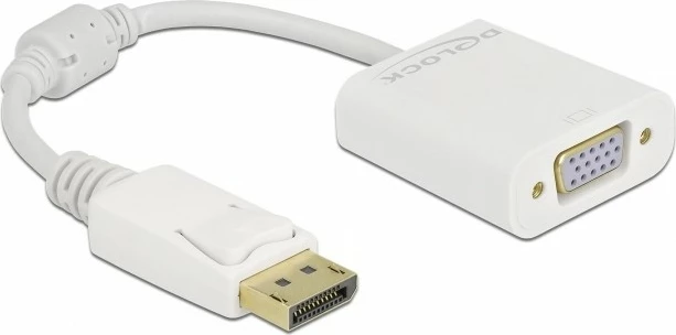 Adapter DisplayPort në VGA DeLOCK 0.15m i bardhë