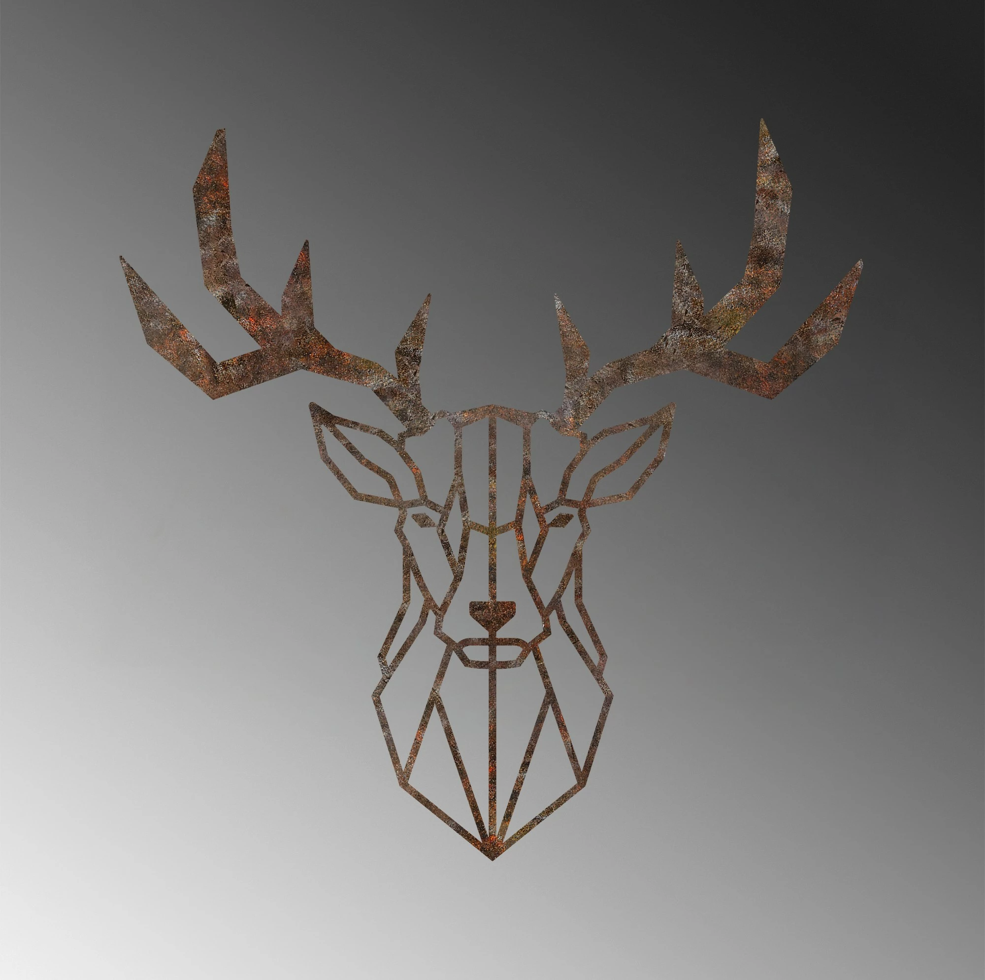 Aksesor muri dekorativ prej metali, Wallity, dreri rusty, 51x51cm