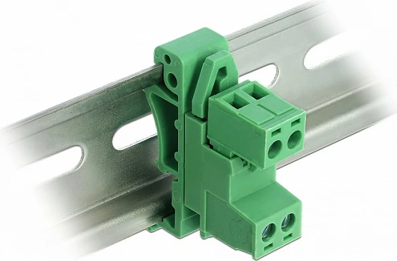 Bllok terminal DeLOCK 66078, montim DIN rail 35 mm, 2-pin, 320 V, i gjelbër