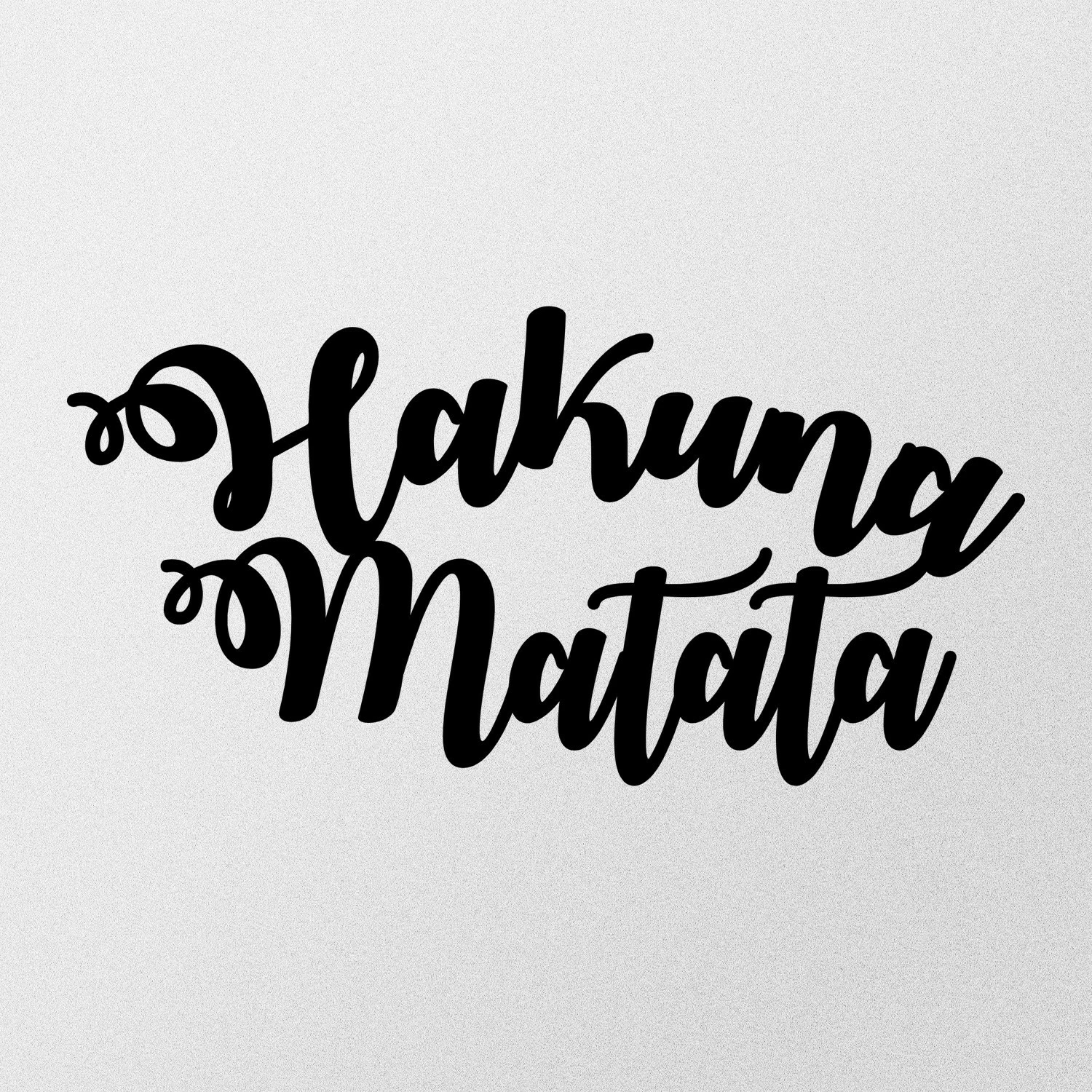Aksesor dekorativ metalik për mur, Hakuna Matata, ngjyrë e zezë, 70x35cm