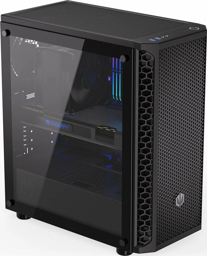 Kasë Endorfy Signum 300 Core EY2A004 Midi Tower ATX/Micro-ATX/Mini-ITX, xham i temperuar, pa PSU, e zezë