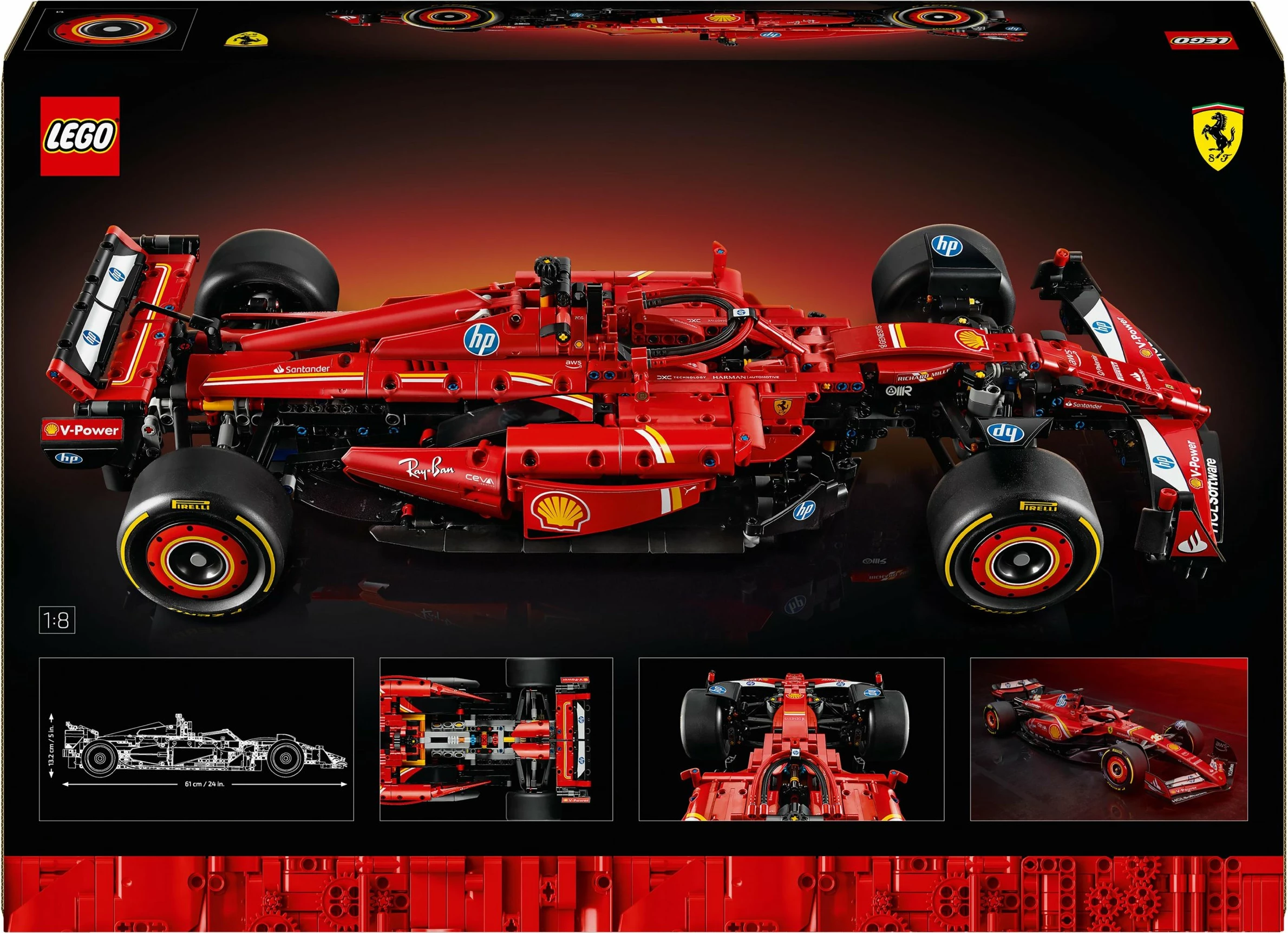 Set ndërtimi LEGO Technic Ferrari SF-24 F1 42207, 1361 copë, 1:8, 18+, kuqe