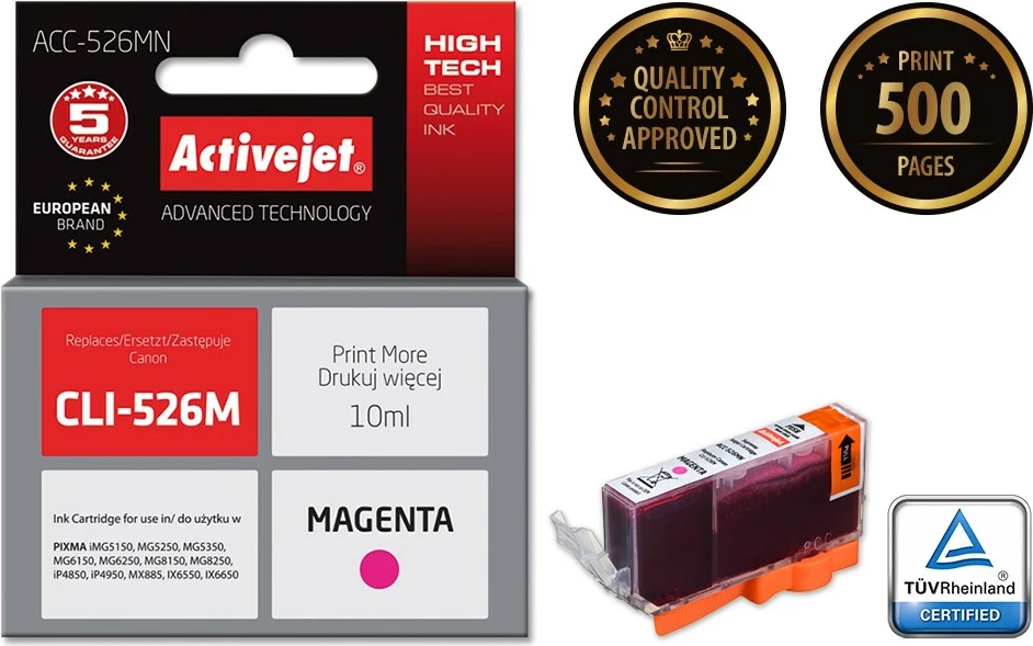 Ngjyrë zëvendësuese Activejet ACC-526MN për printer Canon, 10ml, e vjollcë