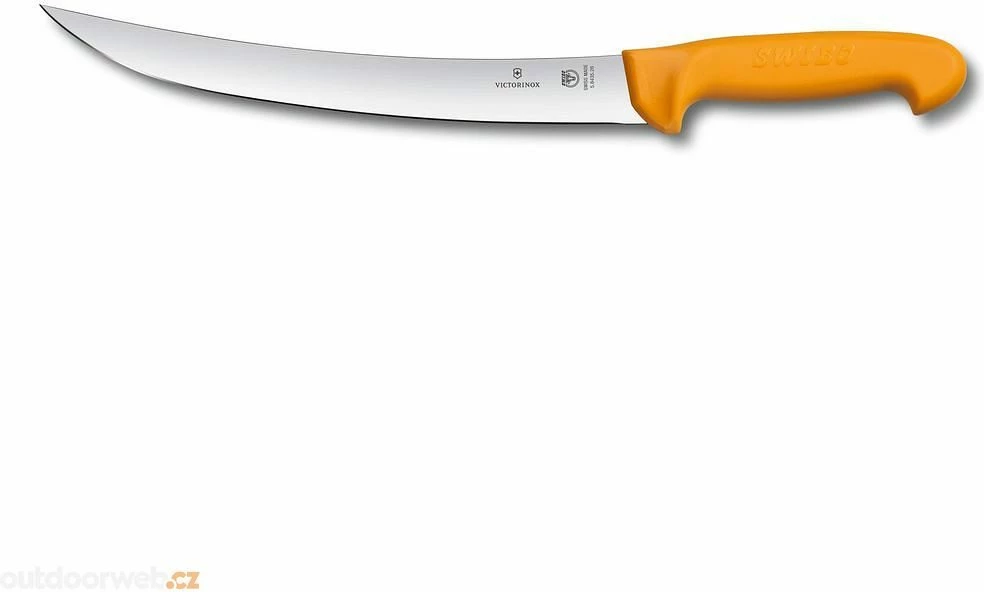 Thikë Victorinox e lakuar për mishtore, 26 cm, e portokallt