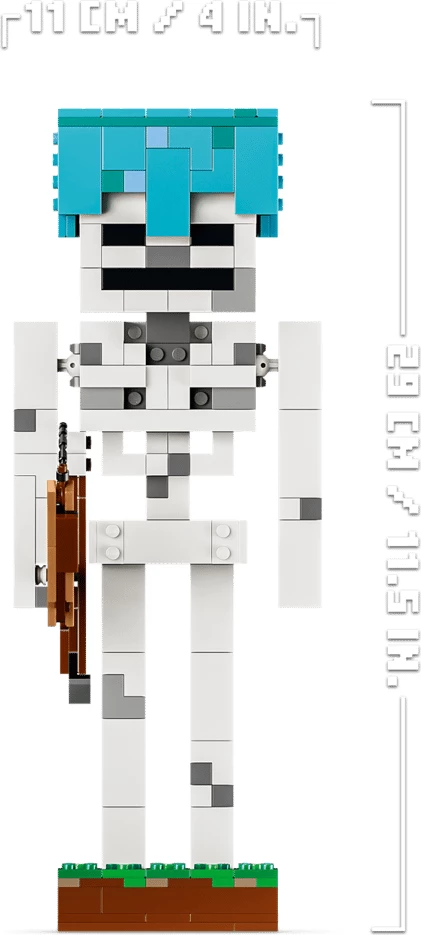 Set ndërtimi LEGO Minecraft The Skeleton 21594, 434 copë, figurë e lëvizshme 23 cm