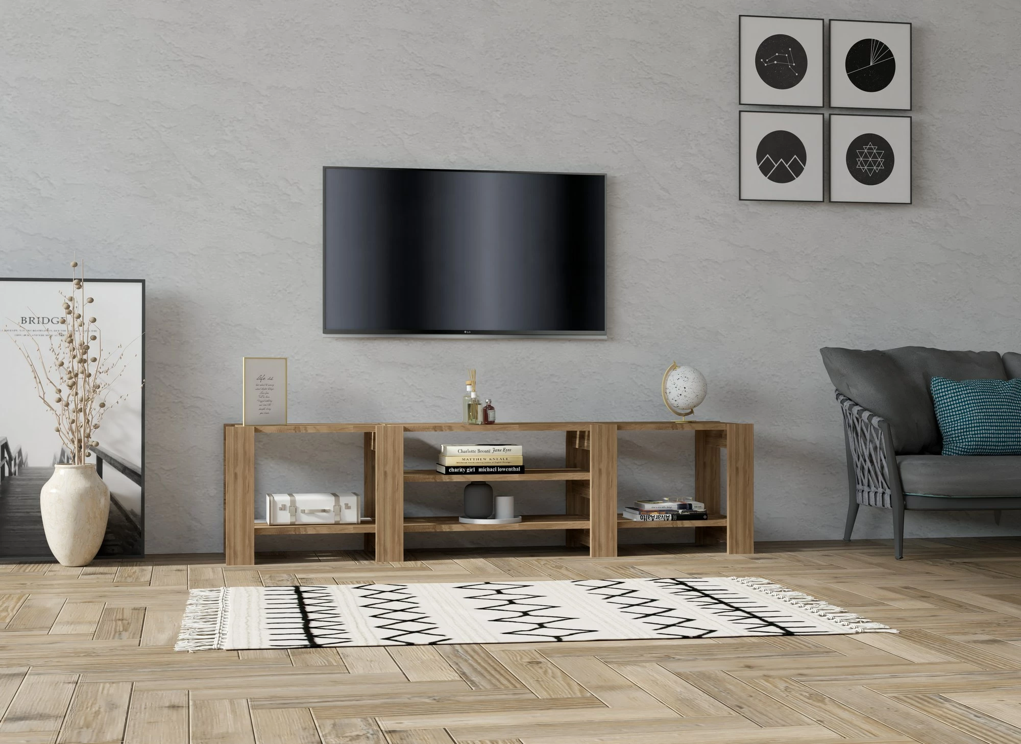 Komodë TV Skye Decor, ngjyrë arre, Technic